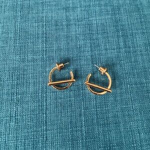 Jenny Bird mini trust hoops Gold Tone Circle Bar Post Earrings - Women's Jewelry